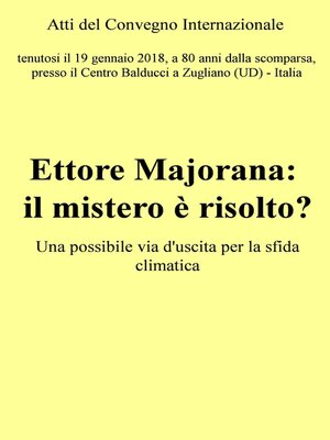 cover image of Atti del convegno &quot;Ettore Majorana